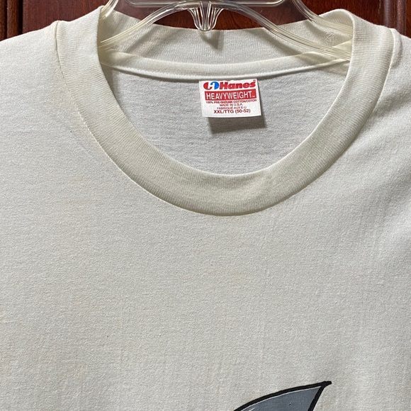 Hanes heavy weight short sleeve white T-shirt Shark motif with Atlantic City - Picture 5 of 15